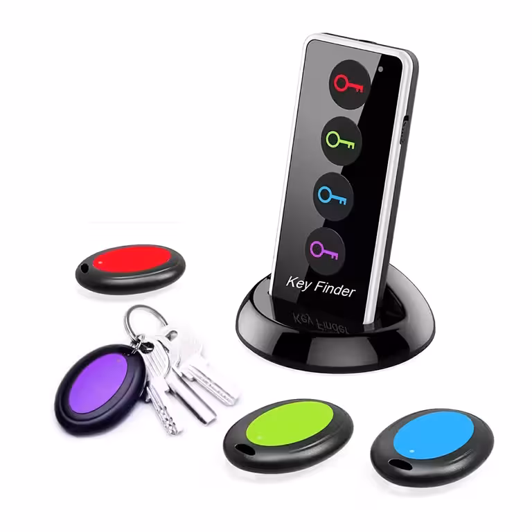 Dispozitiv Localizare Chei cu Telecomandă – Key Finder cu Alarmă Sonoră, 4 Brelocuri Anti-Pierdere