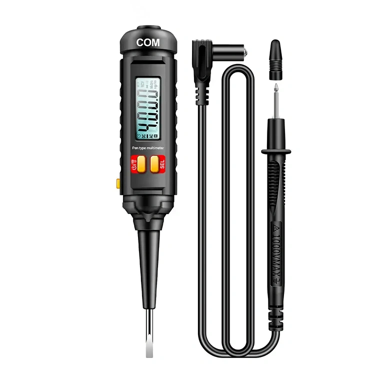 Creion de tensiune utilizat pentru testarea unei baterii auto de 12V