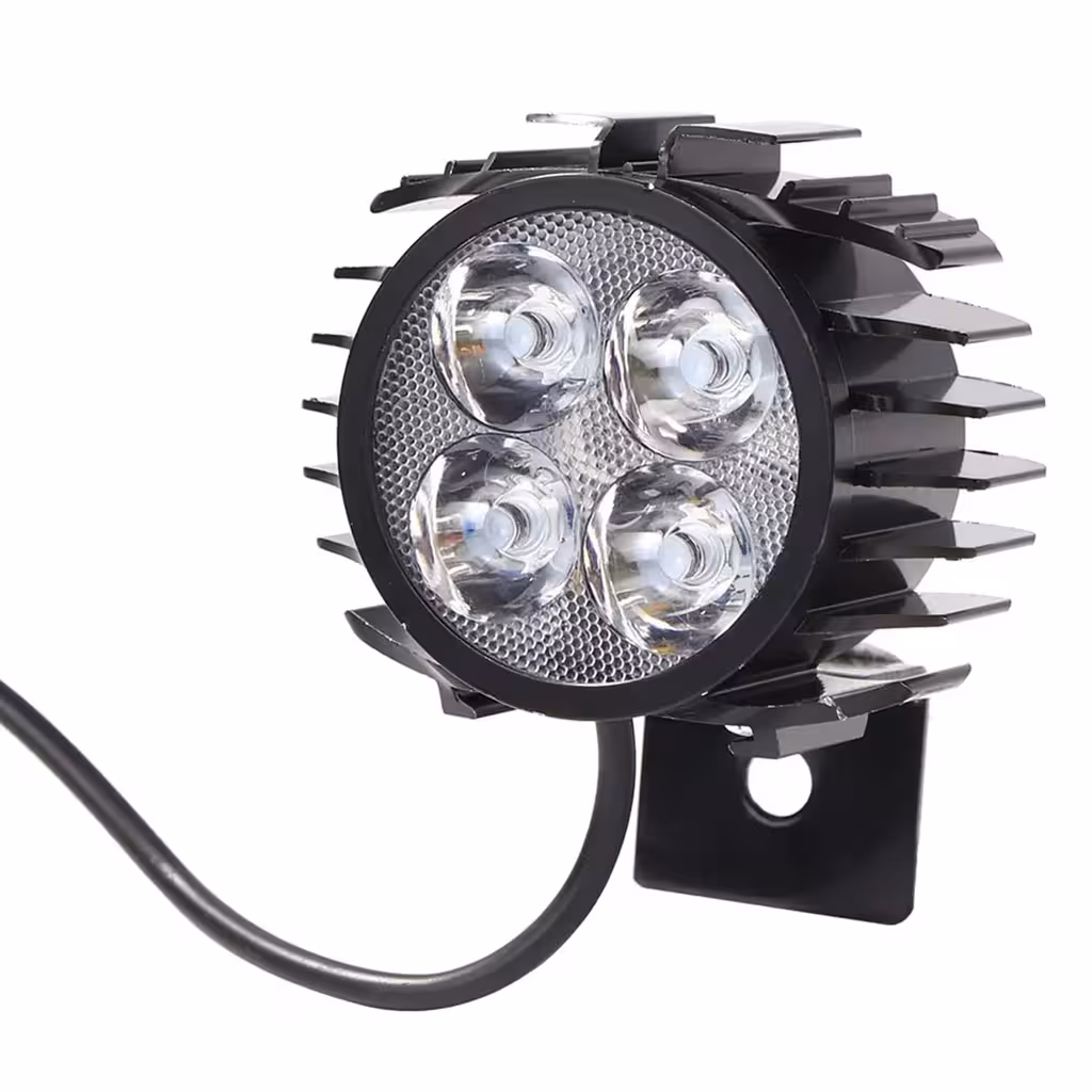 Far LED cu Claxon Integrat pentru Trotinetă și Bicicletă Electrică – 12V-72V Puternic și Durabil