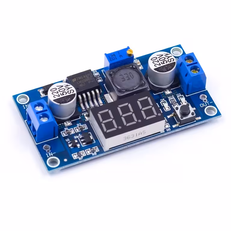 LM2596 Step-Down DC-DC Buck Converter cu Display – Sursă de Tensiune Reglabilă 1.25V–37V 3A