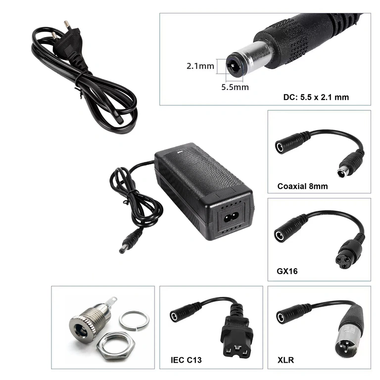 Încărcător cu mufă IEC C13 Încărcător 60V–67.2V 2A cu conector IEC C13 pentru scutere CityCoco, Harley și triciclete