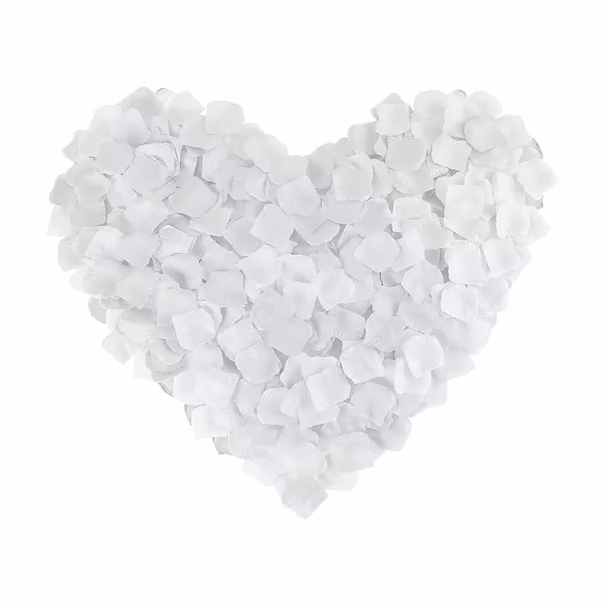 Set decorativ cu petale artificiale albe din material textil