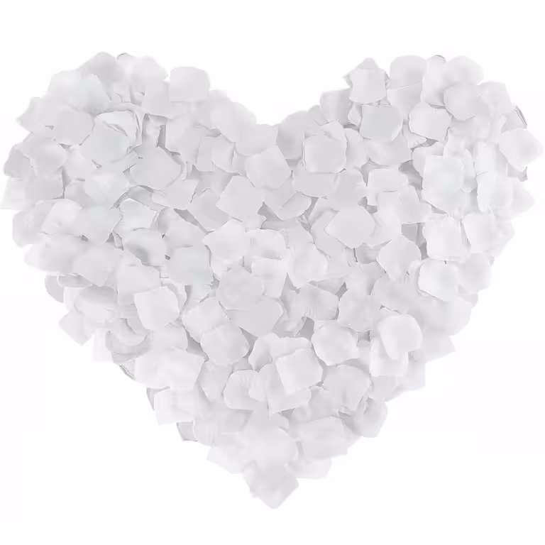 Petale trandafiri artificiale albe 500 bucăți – decor romantic pentru nuntă și evenimente