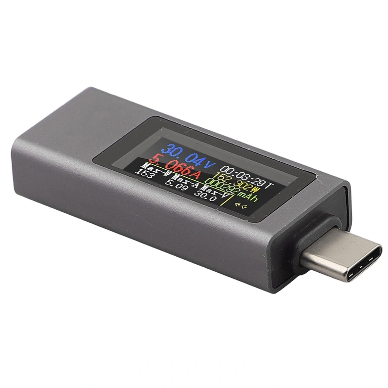 Multimetru USB C Tester KWS-2302C în acțiune