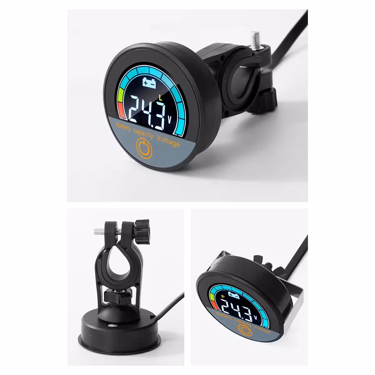 Modul compact al indicatorului digital cu voltmetru și afișaj procentaj baterie, Li-ion și LiFePO4 12V–72V