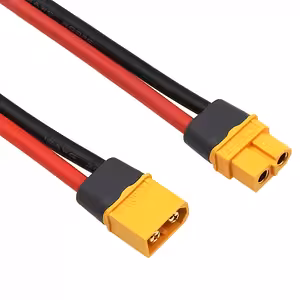Conector XT60 mamă + tată cu cablu gros 12AWG 30 cm – mufă XT60H pentru baterii de mare capacitate