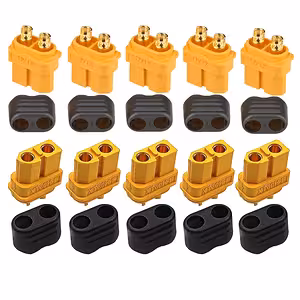 Conector XT60 – Set 5 bucăți mamă + tată, mufe conectori pentru baterii Li-Ion, LiPo și LiFePO₄