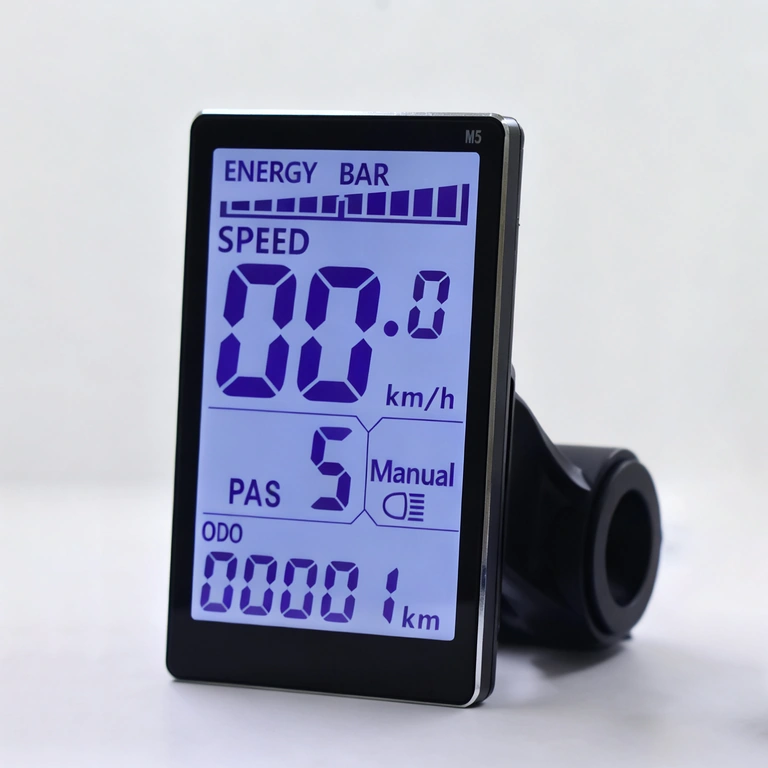 Vedere laterală a kitului controller și Display M5 pentru bicicletă electrică 500W–1000W