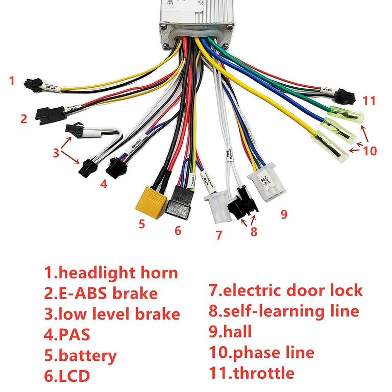 Cabluri si conexiuni controller TF100 trotineta electrica 1000W